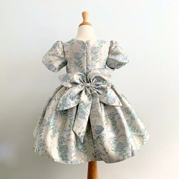 NWT Pretty Girls Fine Jacquard Celebration Dress Elegant Floral Dandelion 6Y - Picture 2 of 7